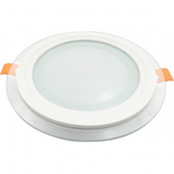 Круглый даунлайт встраиваемый ECOLA LED DOWNLIGHT 1042 DGRV90ELC со стеклом и подсветкой с драйвером 9W 220V 4200K 120x35