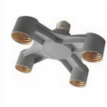 Переходник ECOLA BASE A8T47SEAY с цоколя E40 на 4хE27 широкий, серебряный Переходник ECOLA BASE A8T47SEAY с цоколя E40 на 4хE27 широкий, серебряный