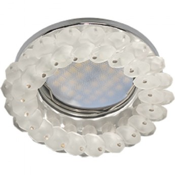 Светильник ECOLA MR16 CD4141 GU5.3 встр. круглый с хрусталиками Матовый/Хром 50x90 (кd74)