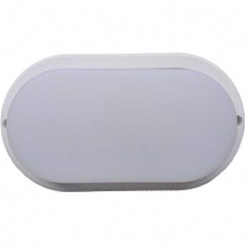 Светодиодный светильник ECOLA LED ДПП Овал накладной IP65 матовый белый 12W 220V 6500K 160x90x45