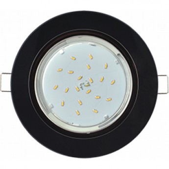 Встраиваемый светильник ECOLA GX53 H4 5310 GLASS FP53RNECH черный хром - черный 38x126 (к+)