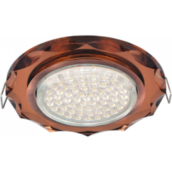 Встраиваемый светильник ECOLA GX53 H4 GLASS FA53RCECH черненая медь, янтарь Встраиваемый светильник ECOLA GX53 H4 GLASS FA53RCECH черненая медь, янтарь