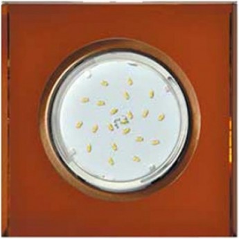 Встраиваемый светильник ECOLA GX53 H4 GLASS FA53SNECH черненая медь, янтарь Встраиваемый светильник ECOLA GX53 H4 GLASS FA53SNECH черненая медь, янтарь