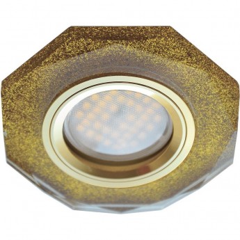 Встраиваемый светильник ECOLA MR16 DL1652 GLASS FP1652EFF золотой блеск, золото
