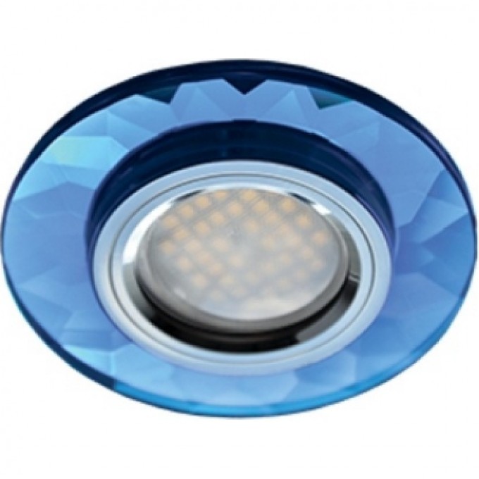 Встраиваемый светильник ECOLA MR16 DL1654 голубой, хром FL1654EFF